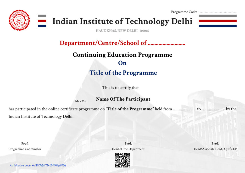 IIT Delhi Certificate