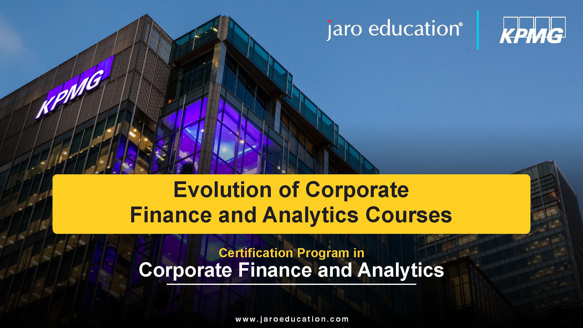 Evolution of corporate finance and analytics