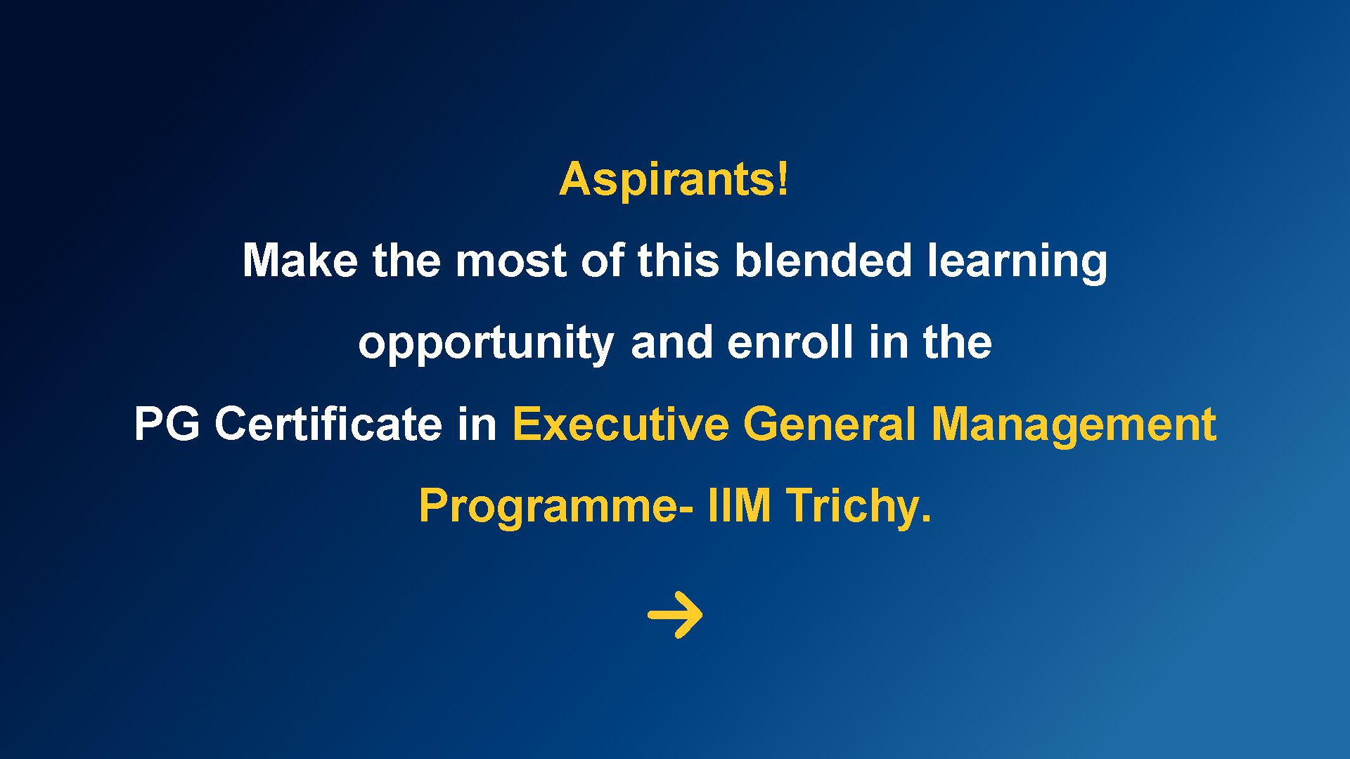 Executive General Management Programme