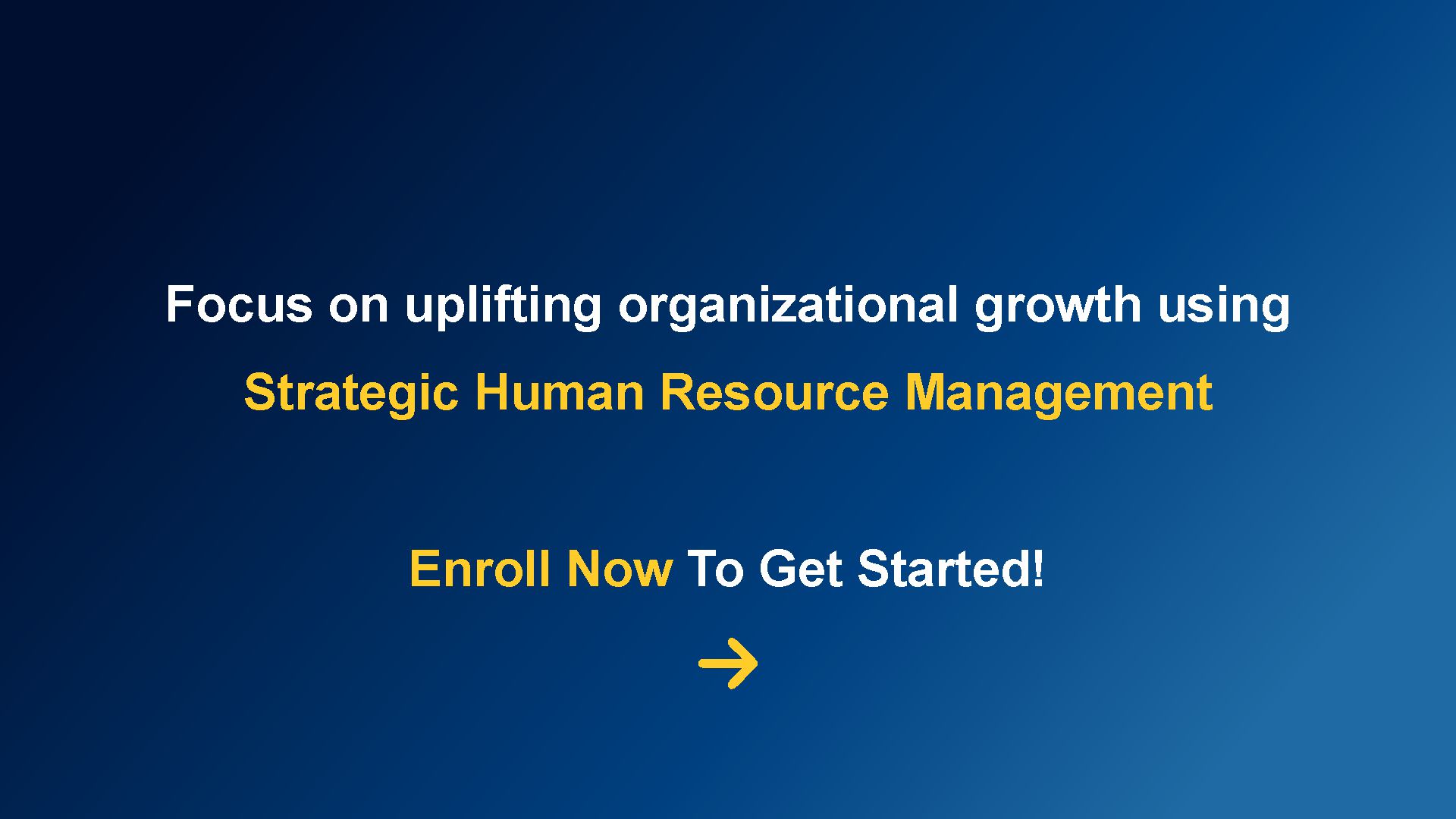 Strategic Human Resource Management Programme