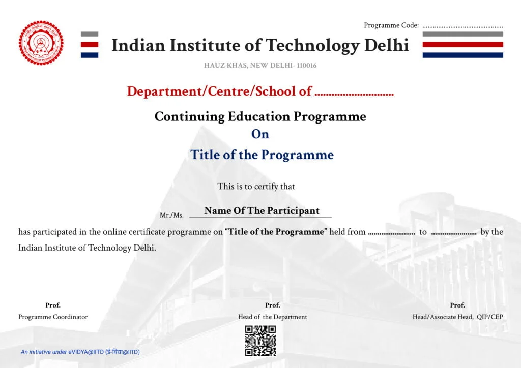 Advanced Programme in EV Technology - CEP, IIT Delhi