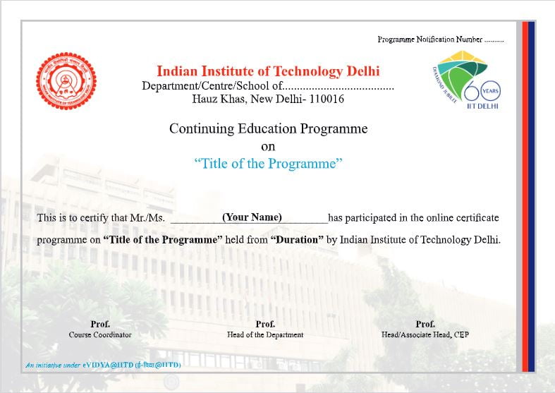 IIT Delhi certificate